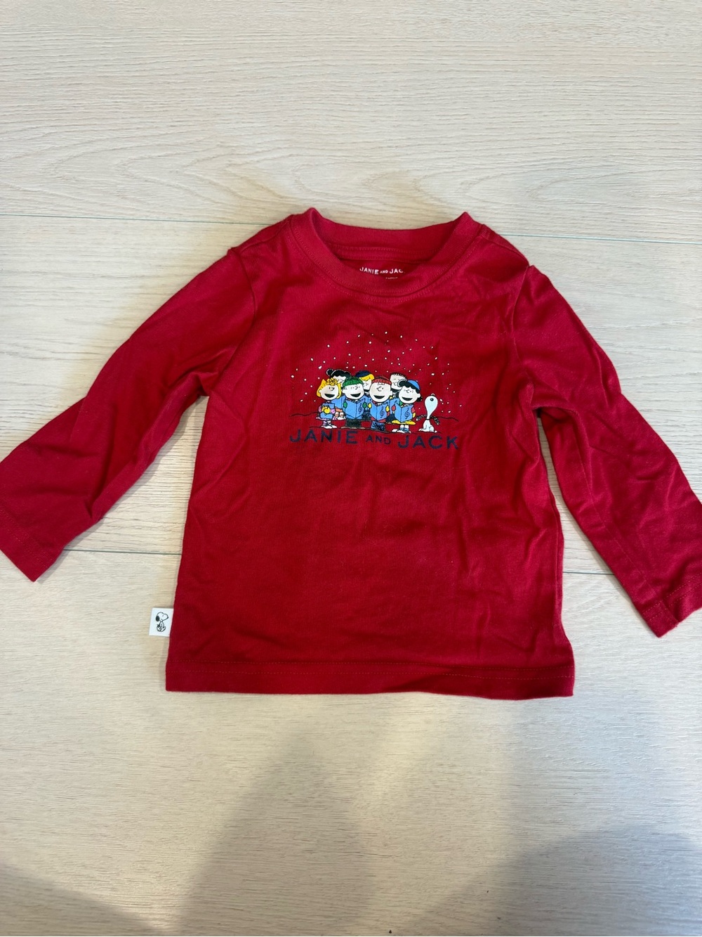 Janie and Jack Peanuts Gang Holiday Red Long-Sleeve Tee | 6-12 months